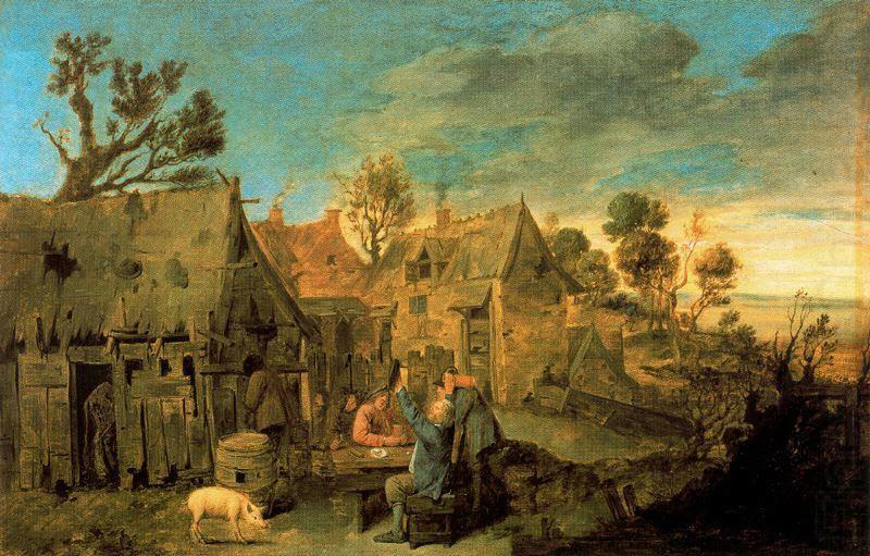 Village Scene with Men drinking, Adriaen Brouwer